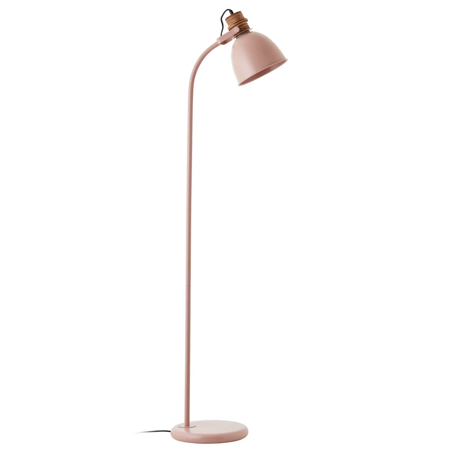 Lámpara de pie Erena, cabezal orientable, rosa claro