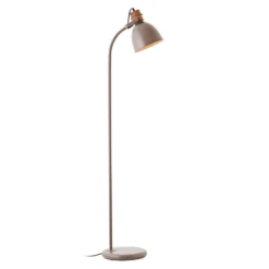 Lámpara de pie Erena, cabezal orientable, color topo