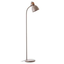 Lámpara de pie Erena, cabezal orientable, color topo