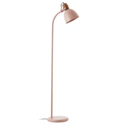 Lámpara de pie Erena, cabezal orientable, rosa claro