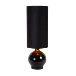 Lámpara de pie Esterad, negra, Ø 34 cm, altura 100 cm, cristal