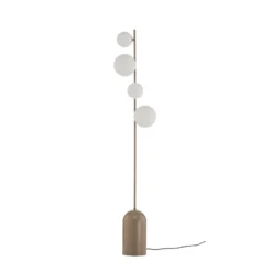 Lámpara de pie Etno LP4, beige, vidrio/acero, altura 140 cm, G9, G9