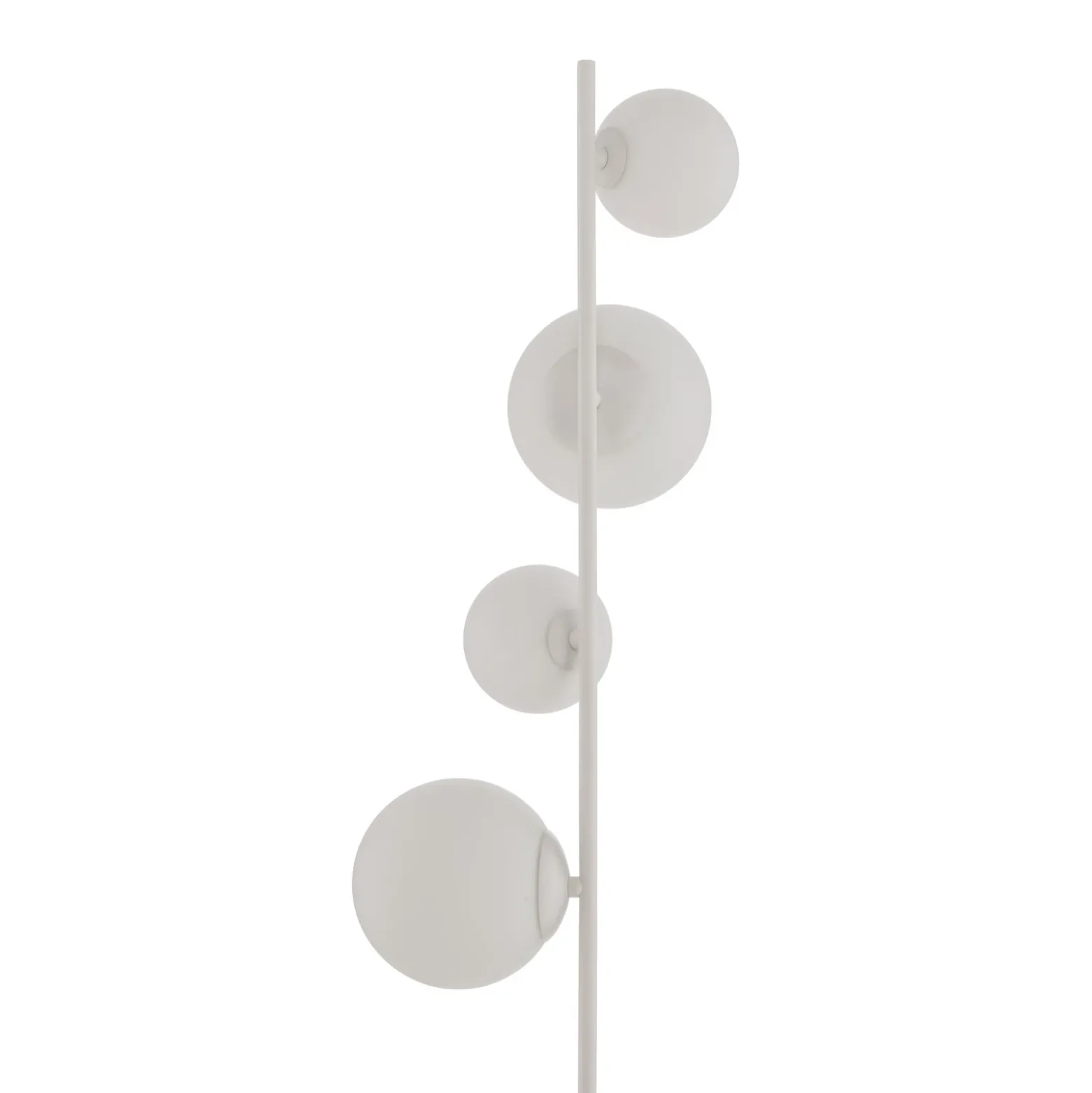 Lámpara de pie Etno LP4, blanca, cristal/acero, altura 140 cm, G9