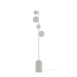 Lámpara de pie Etno LP4, blanca, cristal/acero, altura 140 cm, G9