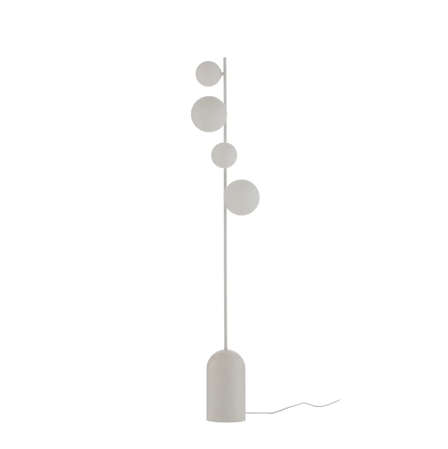 Lámpara de pie Etno LP4, blanca, cristal/acero, altura 140 cm, G9