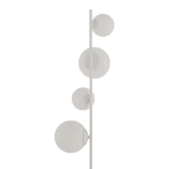 Lámpara de pie Etno LP4, blanca, cristal/acero, altura 140 cm, G9