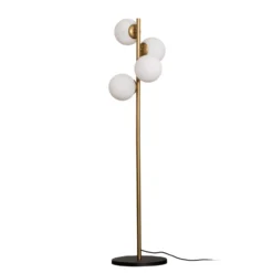 Lámpara de pie Faze, dorada, cristal, 130 cm, 4 luces, E27