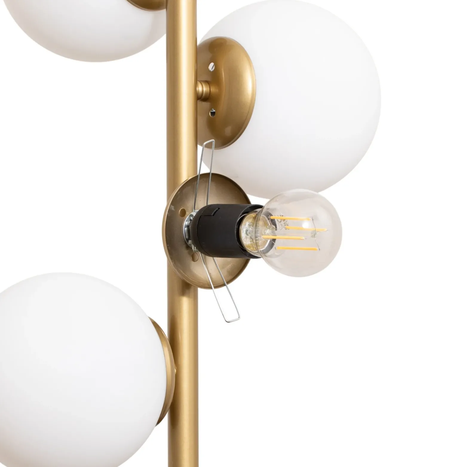 Lámpara de pie Faze, dorada, cristal, 130 cm, 4 luces, E27
