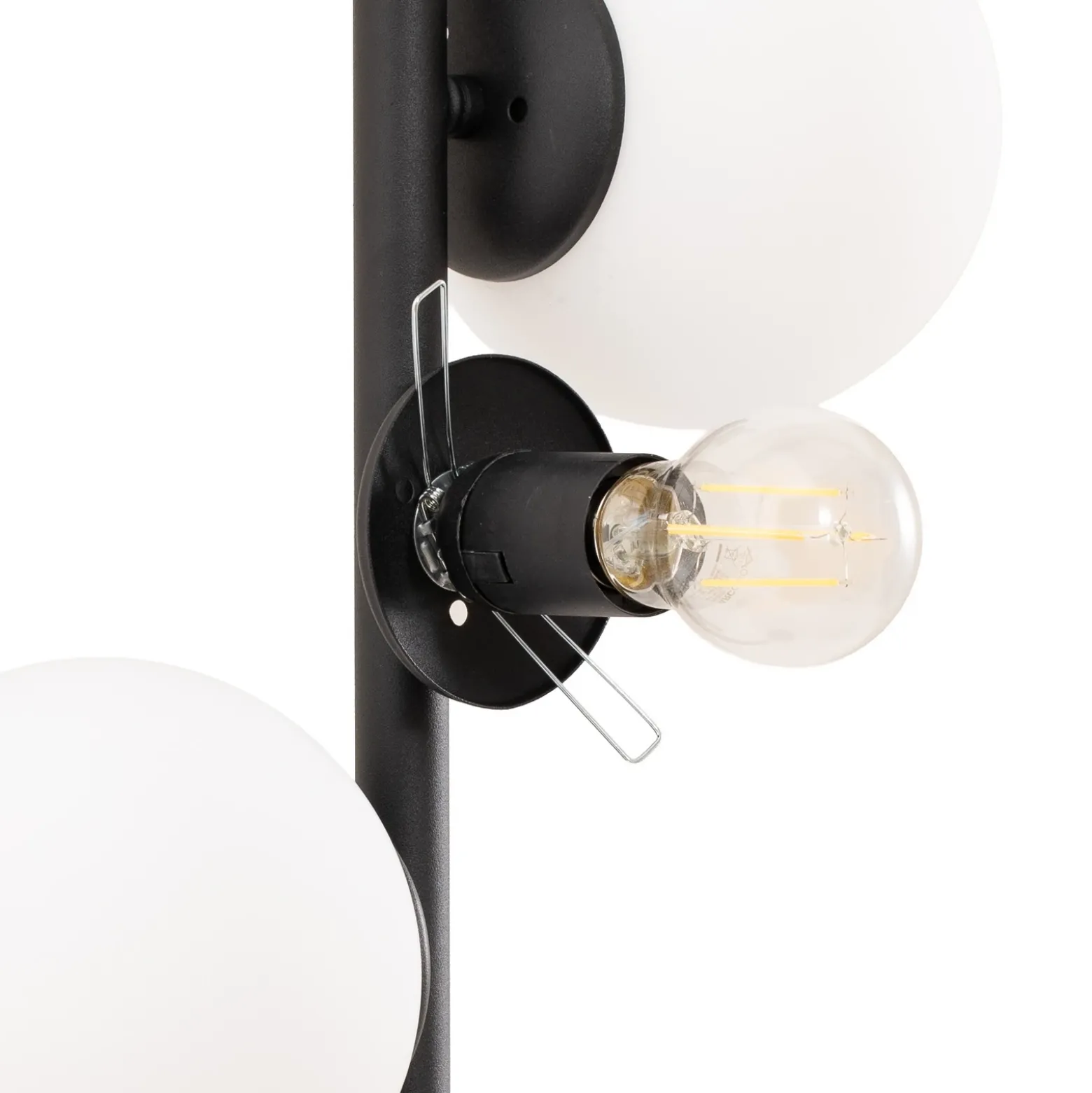 Lámpara de pie Faze, negro, cristal, altura 130 cm, 4 luces, E27