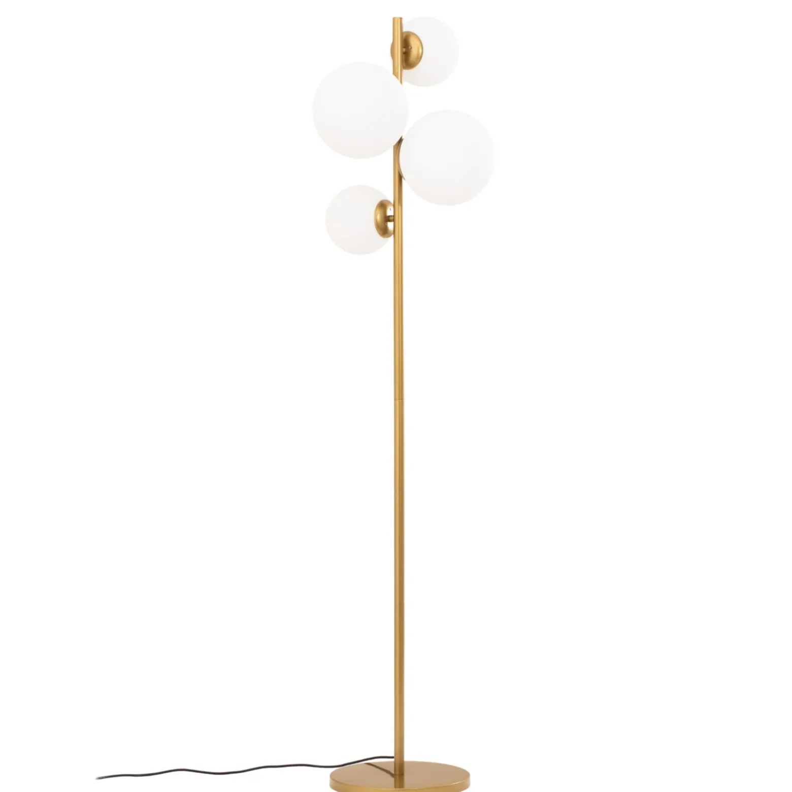 Lámpara de pie Fazli, dorada, cristal/metal, altura 162 cm, E14