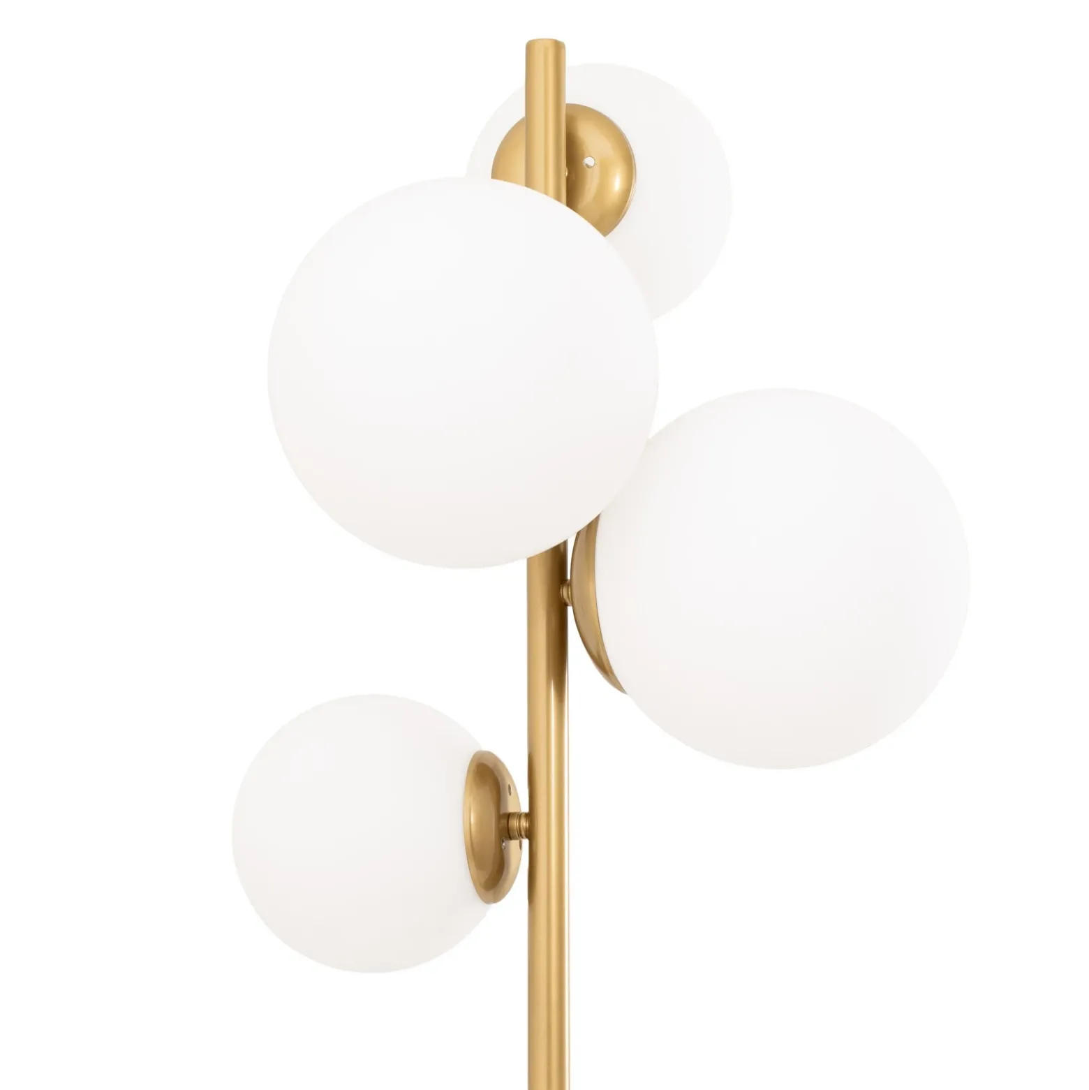 Lámpara de pie Fazli, dorada, cristal/metal, altura 162 cm, E14