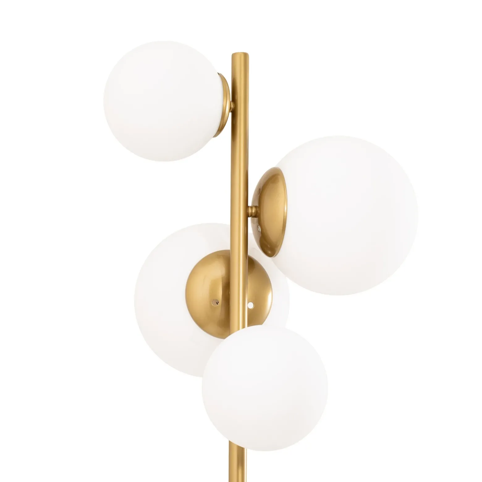 Lámpara de pie Fazli, dorada, cristal/metal, altura 162 cm, E14