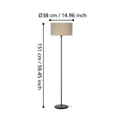 Lámpara de pie Feniglia con lino natural