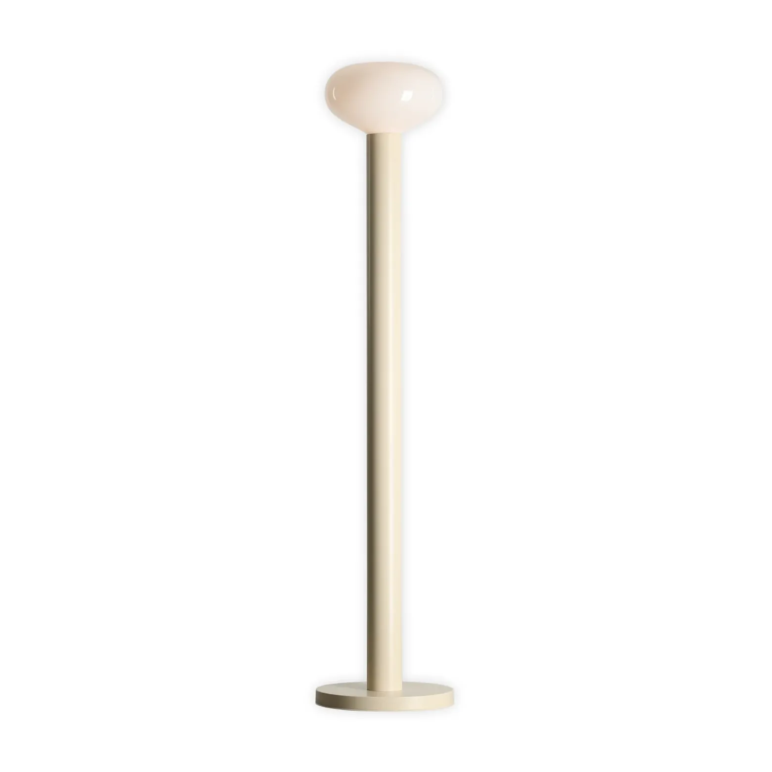 Lámpara de pie Flo, beige, altura 138 cm, 1 luz, cristal