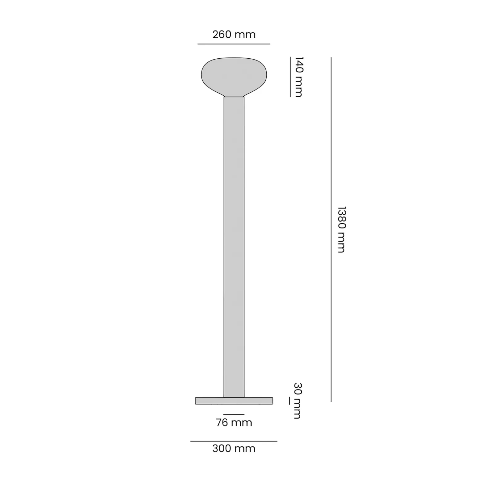 Lámpara de pie Flo, beige, altura 138 cm, 1 luz, cristal