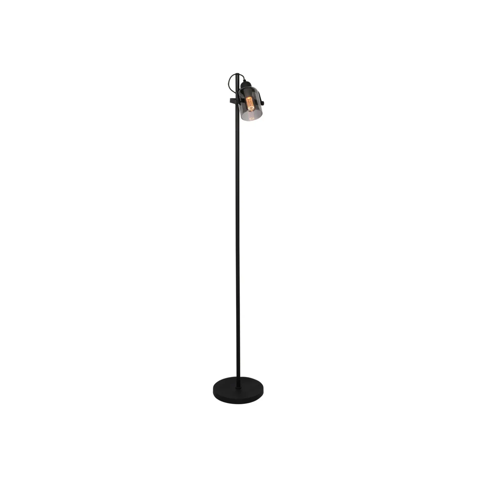 Lámpara de pie Fumoso, altura 143 cm, negro/gris humo