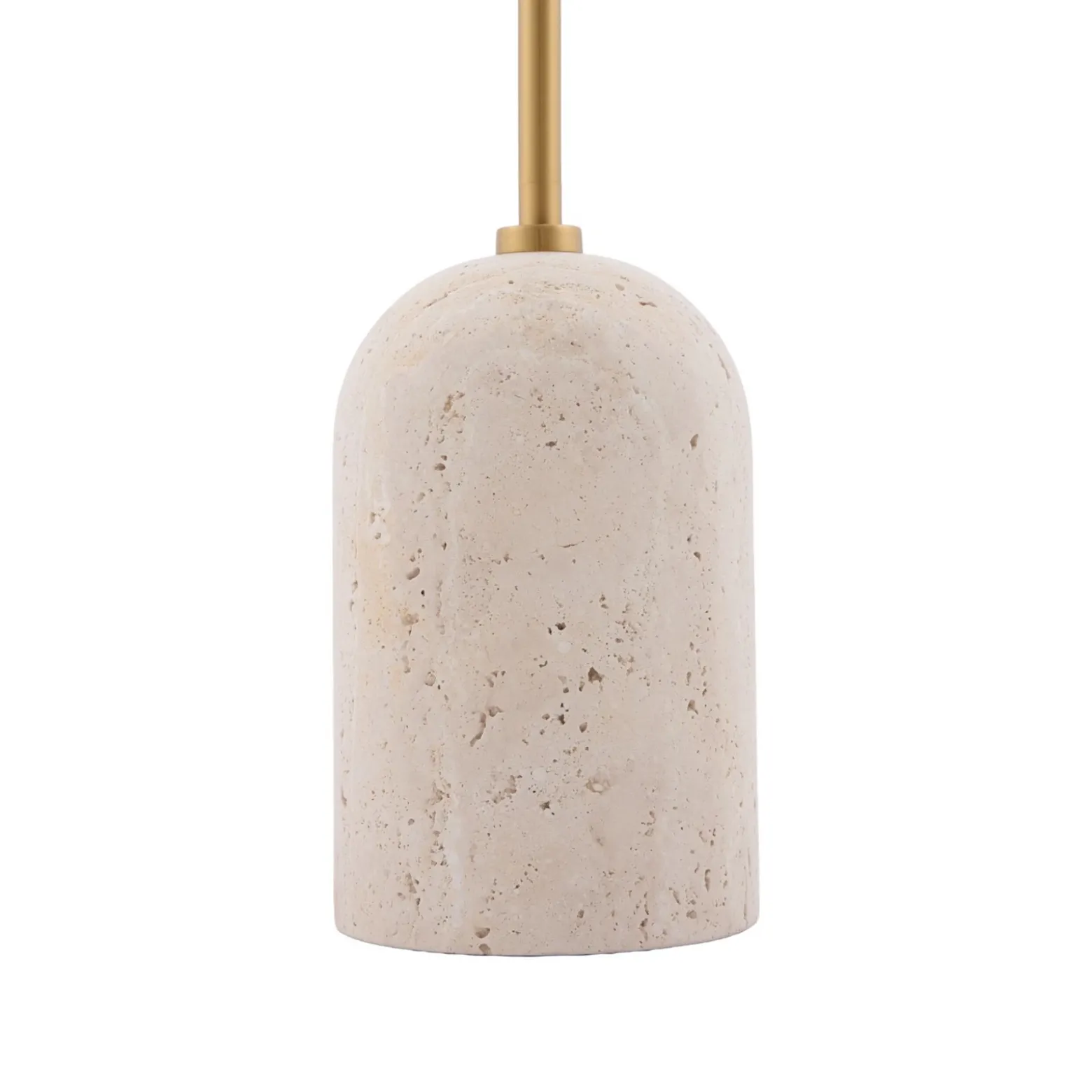 Lámpara de pie Gino de Globen Lighting, base de travertino, beige, 145 cm
