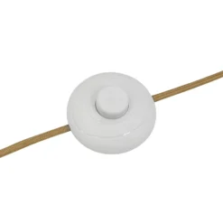 Lámpara de pie Globus de Dyberg Larsen, altura 150 cm, beige/latón