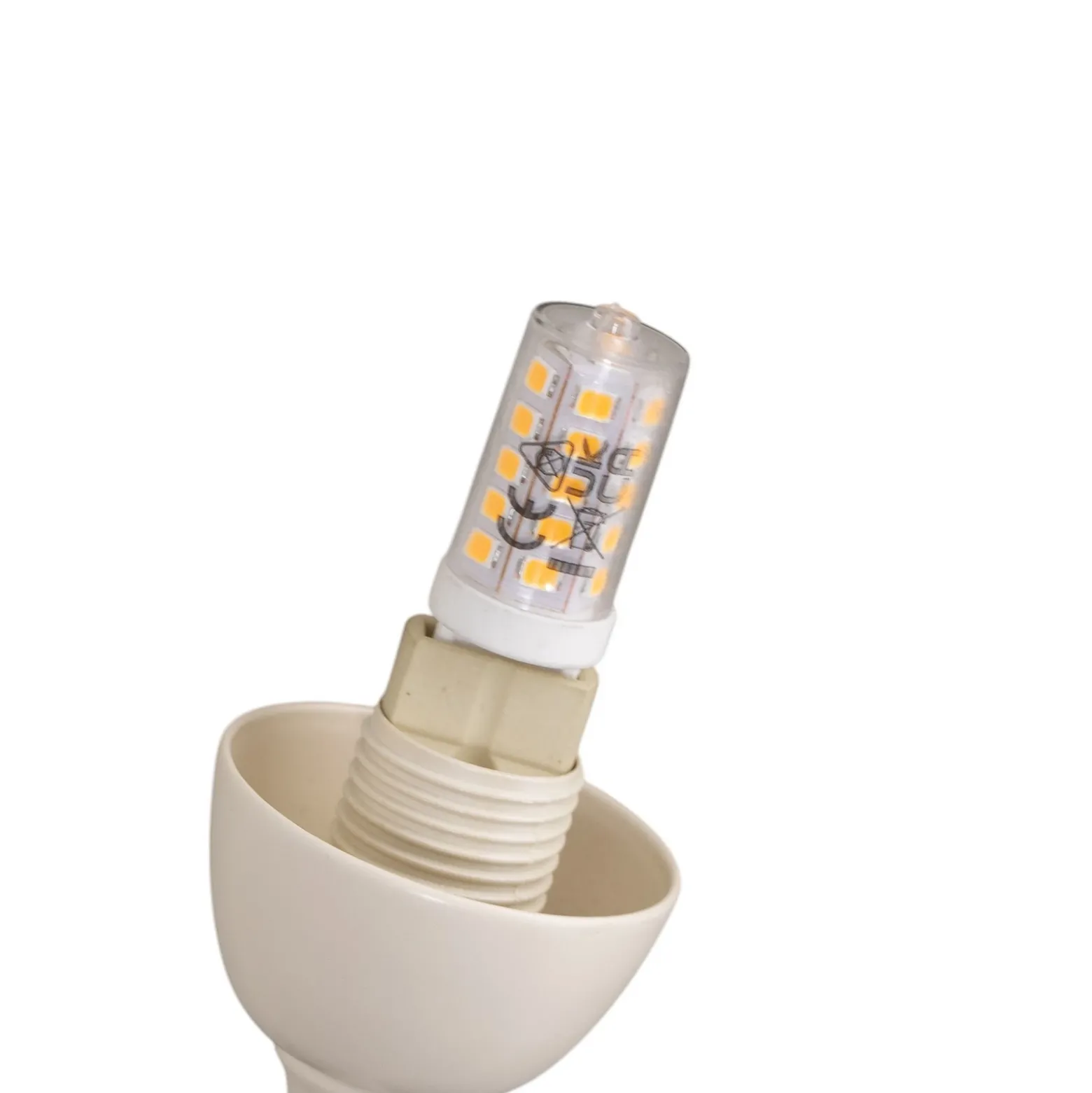 Lámpara de pie Gloriosa, crema, cristal, 9 luces