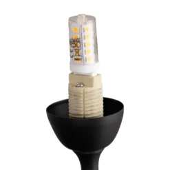 Lámpara de pie Gloriosa, negro, cristal, 9 luces