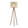 Lámpara de pie Grand, beige/nogal, altura 145 cm, E27