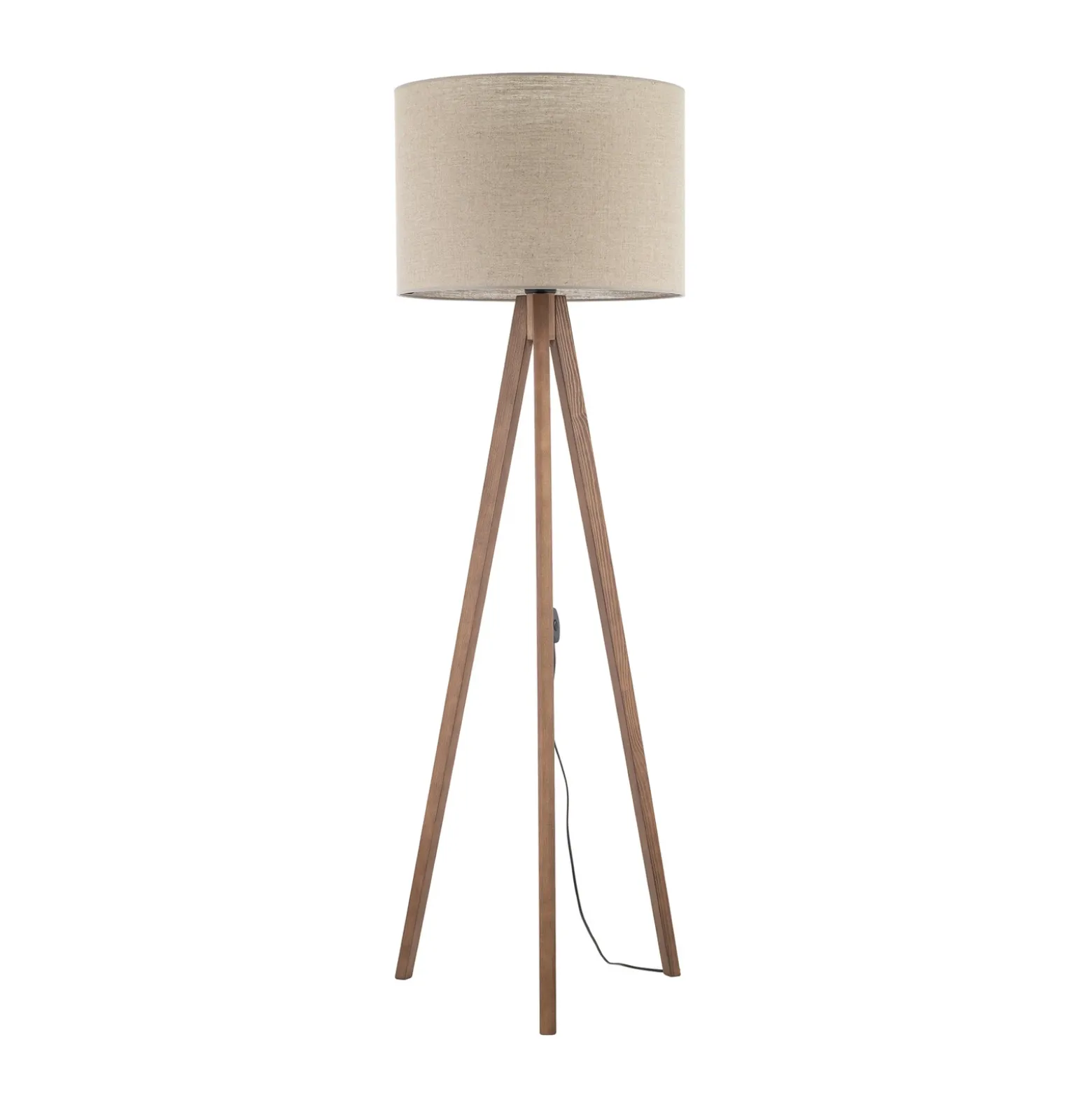 Lámpara de pie Grand, beige/nogal, altura 145 cm, E27