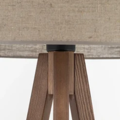 Lámpara de pie Grand, beige/nogal, altura 145 cm, E27