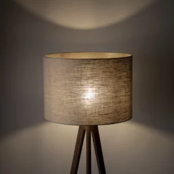 Lámpara de pie Grand, beige/nogal, altura 145 cm, E27