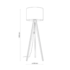 Lámpara de pie Grand, beige/pino, altura 145 cm, E27