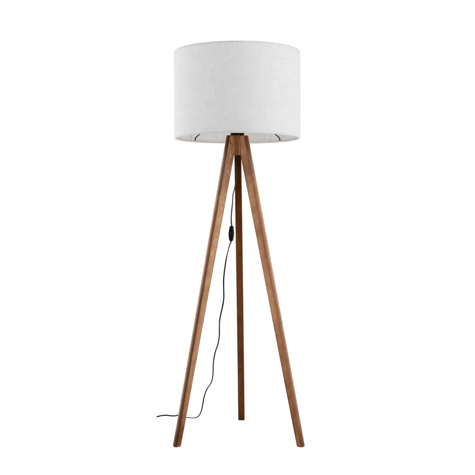 Lámpara de pie Grand, crema/nogal, altura 145 cm, E27