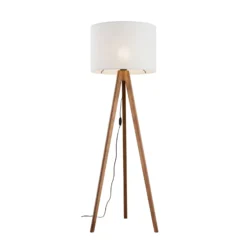 Lámpara de pie Grand, crema/nogal, altura 145 cm, E27
