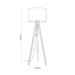Lámpara de pie Grand, crema/nogal, altura 145 cm, E27