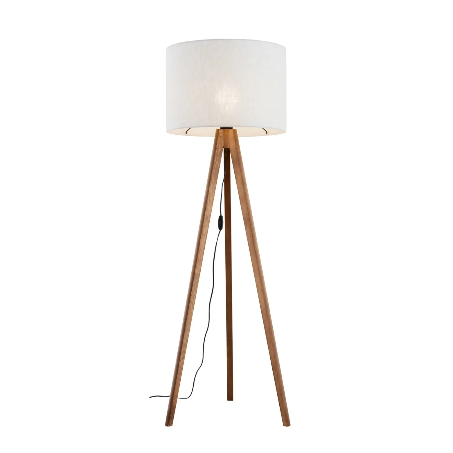 Lámpara de pie Grand, crema/nogal, altura 145 cm, E27