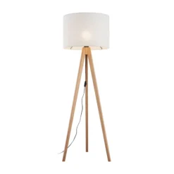 Lámpara de pie Grand, crema/pino, altura 145 cm, E27