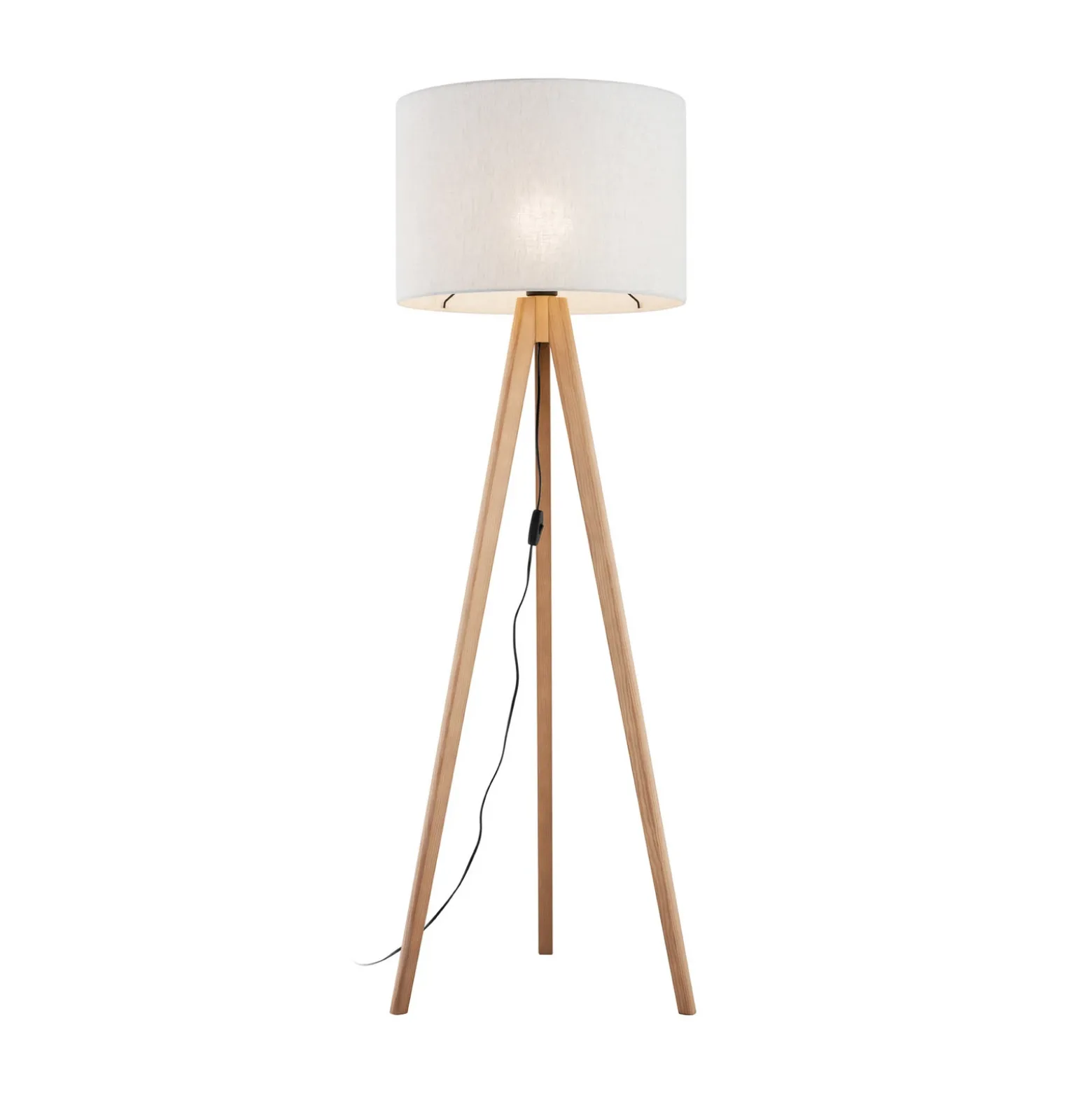 Lámpara de pie Grand, crema/pino, altura 145 cm, E27