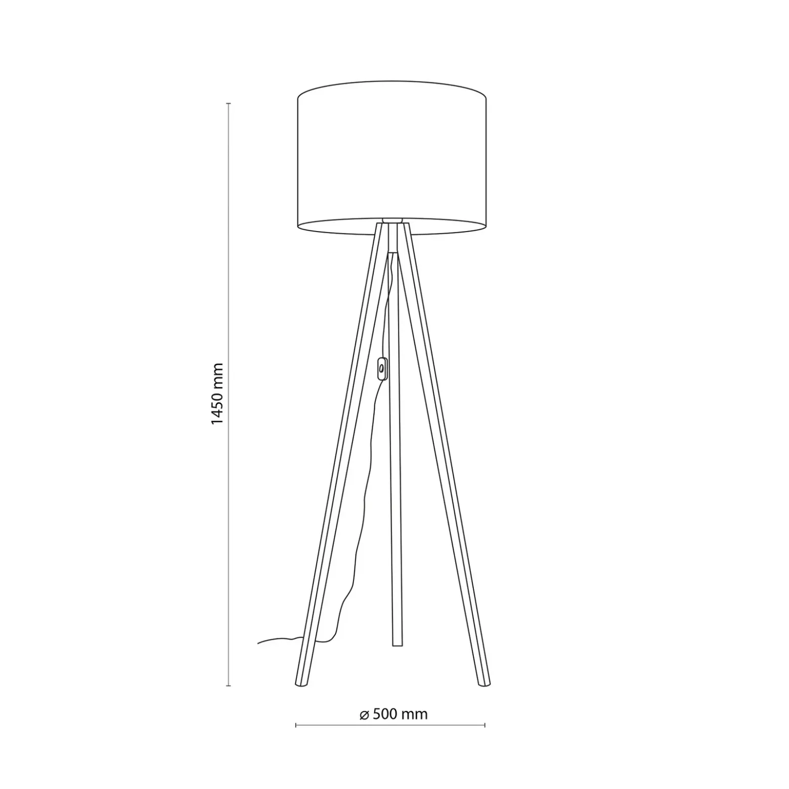 Lámpara de pie Grand, crema/pino, altura 145 cm, E27