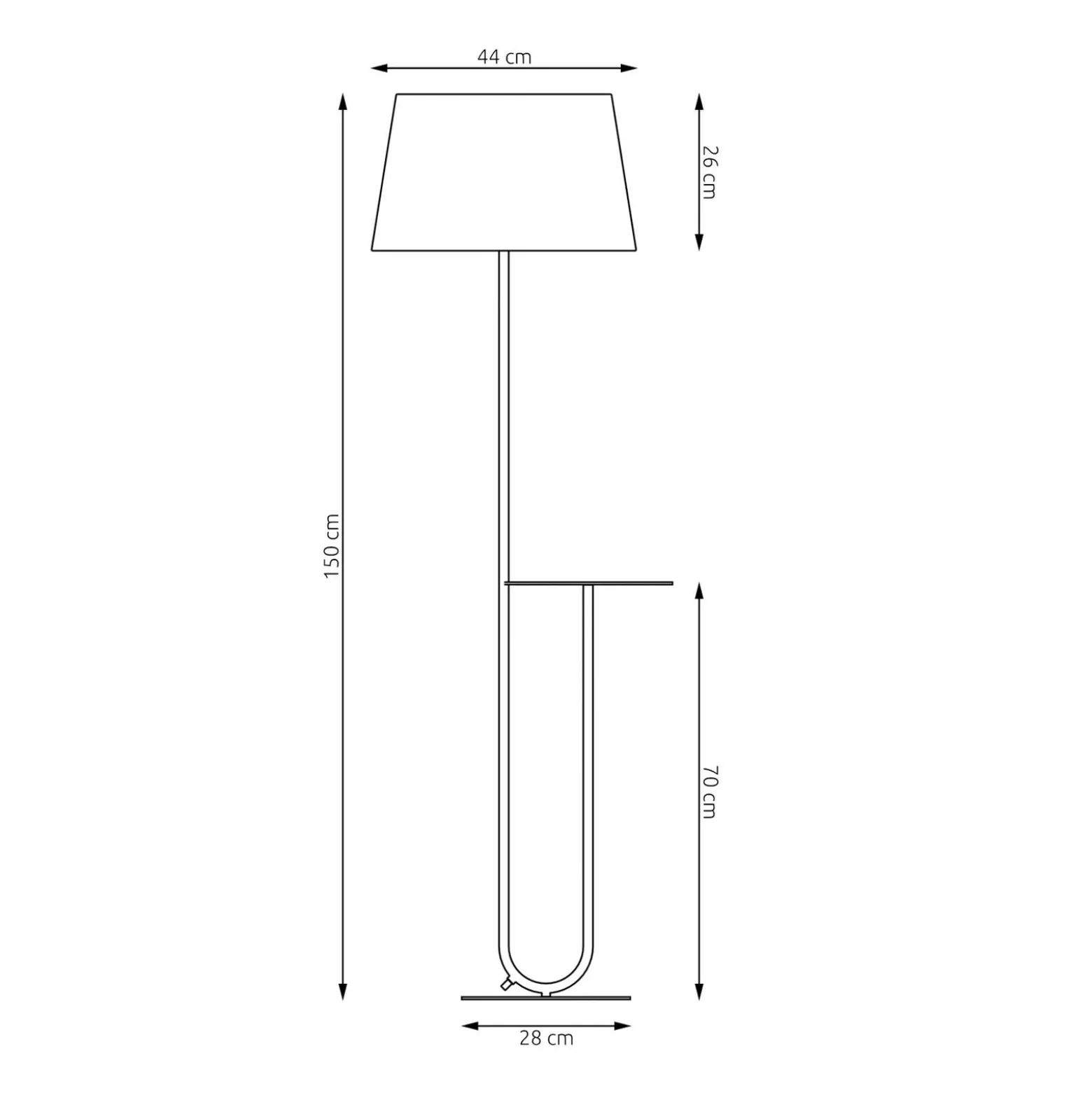 Lámpara de pie Hotel, beige/negro, altura 150 cm, tela/metal