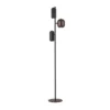 Lámpara de pie Jane, altura 147 cm, negro/marrón/verde, 3 luces.