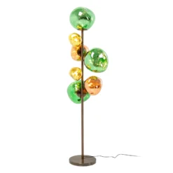 Lámpara de pie KARE «Burbuja». Multicolor, cristal, 168 cm, 7 luces.