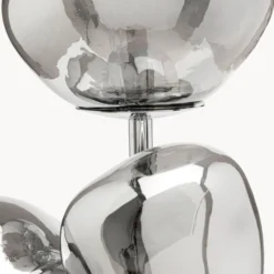 Lámpara de pie KARE «Burbuja», plateada, cristal, acero, 67 cm