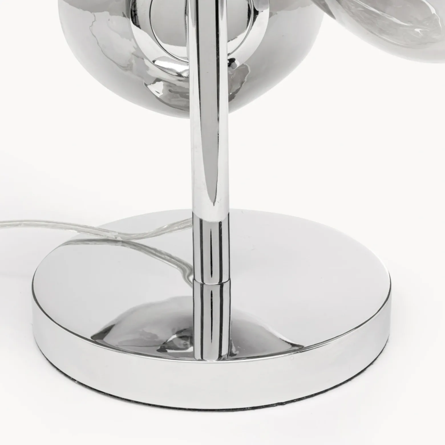 Lámpara de pie KARE «Burbuja», plateada, cristal, acero, 67 cm