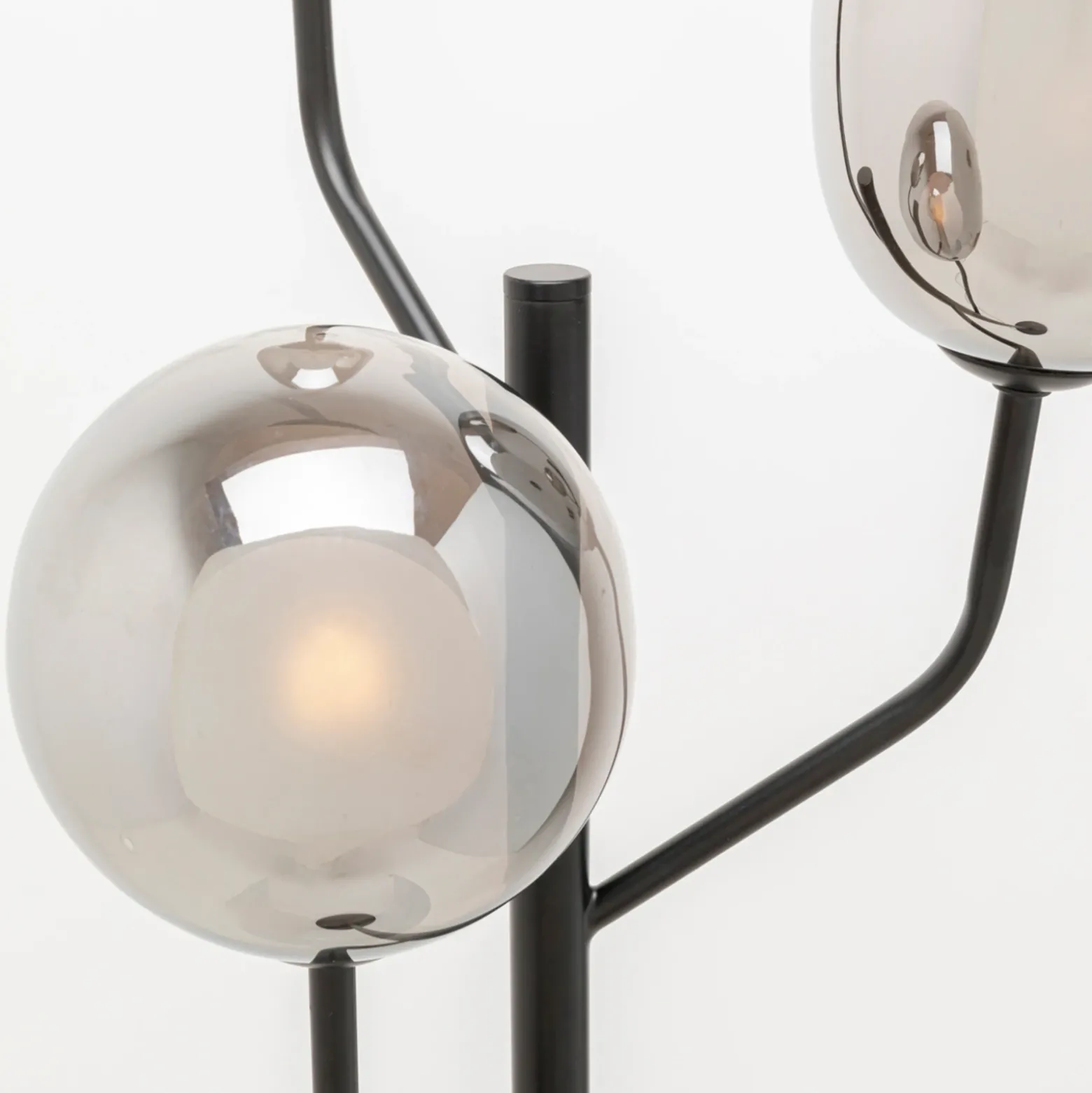 Lámpara de pie KARE Columbo, negra, de cristal, 3 luces, G9, 164 cm