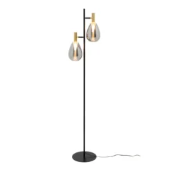 Lámpara de pie KARE Fari, gris, cristal, altura 164 cm, 2 luces, G9