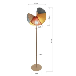 Lámpara de pie KARE Sella, beige, acero/algodón, 161 cm, G9