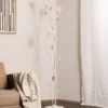 Lámpara de pie Lancia, color marfil, 3 luces, hierro, cristal