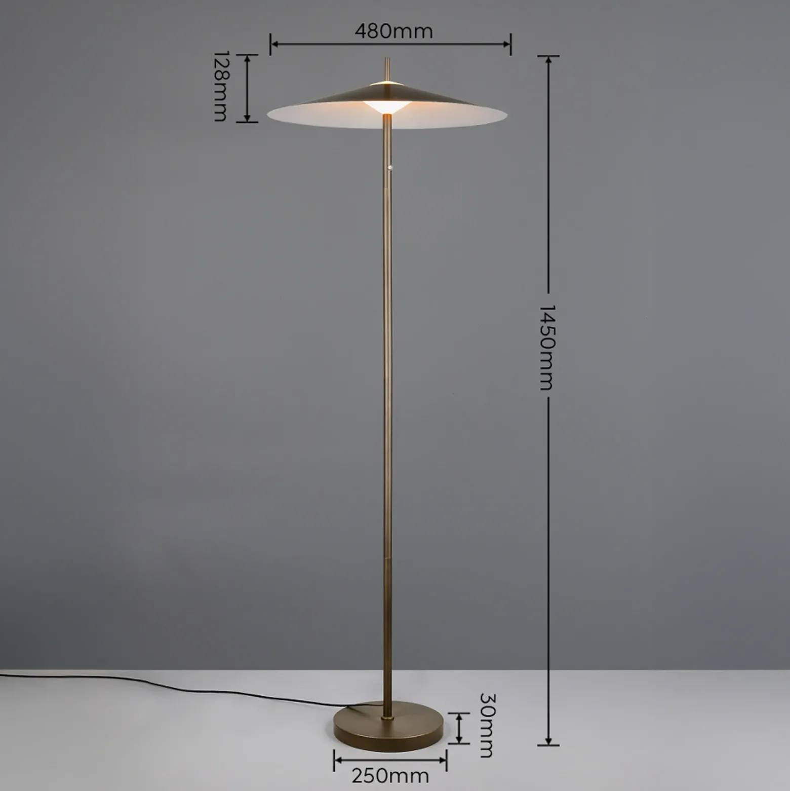 Lámpara de pie LED Amalo en color platino, altura 145 cm, metal, CCT