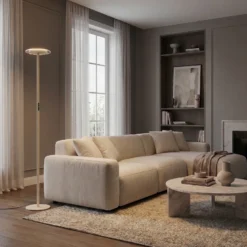 Lámpara de pie LED Arcchio Frile, color beige, altura 190 cm, atenuable