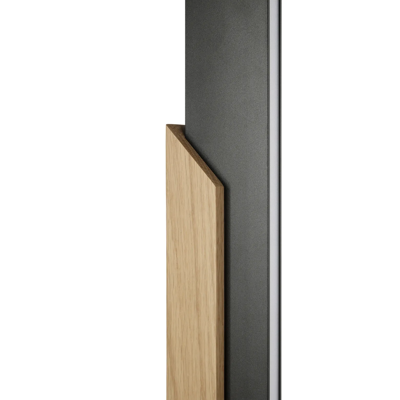 Lámpara de pie LED Arcus, negro/marrón, altura 126 cm, metal/madera