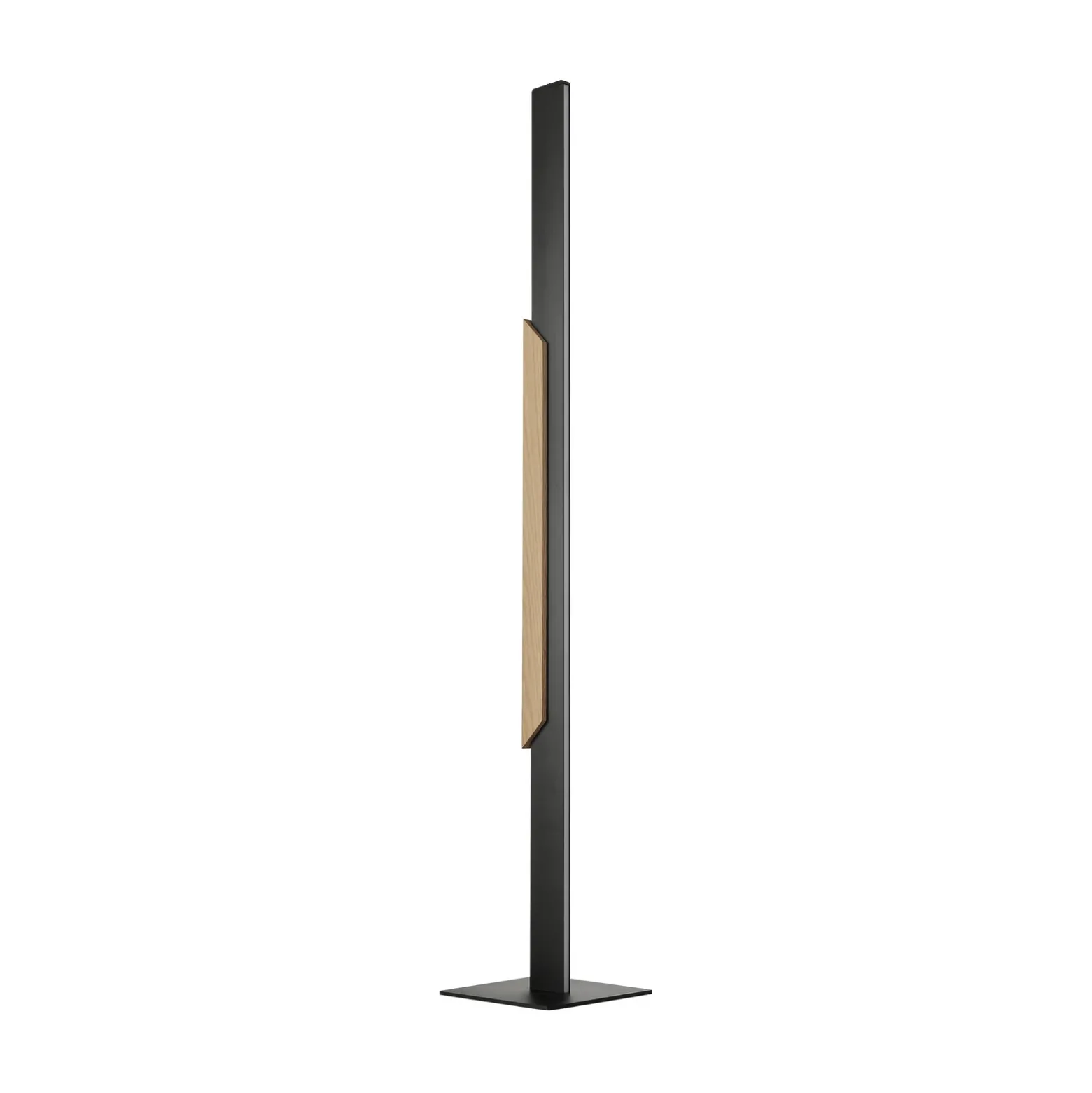 Lámpara de pie LED Arcus, negro/marrón, altura 126 cm, metal/madera