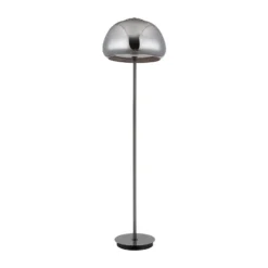 Lámpara de pie LED Avila, gris ahumado/negro, cristal, CCT, atenuable